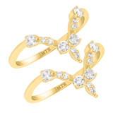 Photo of Petal 1/2 ct tw. Diamond Same Sex Ladies Band Set 10K Yellow Gold [WL233Y]