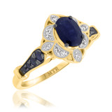 Photo of Bee 1 1/3 Carat T.W. Sapphire and diamond Engagement Ring 14K Yellow Gold [BT221YE-C000]