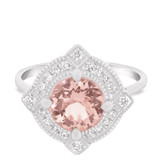 Photo of Lulu 2 1/10 CT. T.W. Morganite and Diamond Matching Bridal Ring Set 14K White Gold [BT234WE-C000]