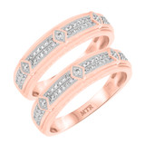 Photo of Rehana 1/2 ct tw. Black Diamond (Treated) Same Sex Mens Band Set 10K Rose Gold [WM214R]