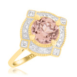 Photo of Lulu 2 1/10 Carat T.W. Morganite and Diamond Matching Bridal Ring Set 10K Yellow Gold [BT234YE-C000]