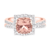 Photo of Milly 2 1/3 CT. T.W. Morganite and Diamond Matching Bridal Ring Set 10K Rose Gold [BR235R-C000]