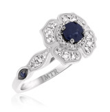Photo of Farida 1 1/5 Carat T.W. Sapphire and diamond Engagement Ring 14K White Gold [BT222WE-C000]
