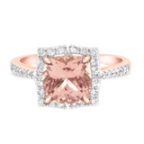 Photo of Milly 2 1/3 Carat T.W. Morganite Cushion Solitaire Bridal Set 14K Rose Gold [BT235RE-C000]