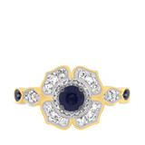 Photo of Farida 1 1/5 Carat T.W. Sapphire and diamond Engagement Ring 10K Yellow Gold [BT222YE-C000]