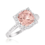 Photo of Milly 2 1/3 Carat T.W. Morganite and Diamond Matching Bridal Ring Set 10K White Gold [BT235WE-C000]