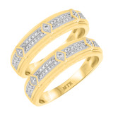 Photo of Rehana 1/2 ct tw. Black Diamond (Treated) Same Sex Mens Band Set 14K Yellow Gold [WM214Y]