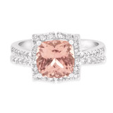 Photo of Milly 2 1/3 CT. T.W. Morganite and Diamond Matching Bridal Ring Set 14K White Gold [BR235W-C000]