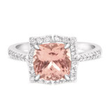 Photo of Milly 2 1/3 CT. T.W. Morganite and Diamond Matching Bridal Ring Set 14K White Gold [BT235WE-C000]