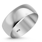 Photo of Hudson Comfort Fit-8mm Traditional Mens Wedding Band 10K White Gold. [BT353WM]