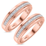 Photo of Salima 1/2 ct tw. Diamond Same Sex Mens Band Set 10K Rose Solid Gold [WM215R]