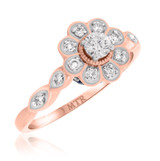 Photo of Aziza 3/4 Carat T.W. Sapphire and diamond Engagement Ring 14K Rose Gold [BT223RE-R018]