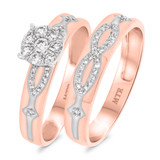 Photo of Luca 1/3 Carat T.W. Diamond Fancy Cluster Bridal Set 10K Rose Gold [BR247R-C000]