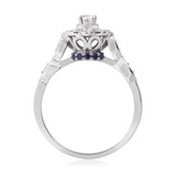 Photo of Aziza 3/4 Carat T.W. Sapphire and diamond Engagement Ring 14K White Gold [BT223WE-R018]