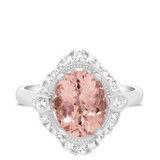 Photo of Camellia 2 3/4 Carat T.W. Morganite and Diamond Trio Matching Wedding Ring Set 14K White Gold [BT230WE-C000]