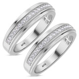 Photo of Salima 1/2 ct tw. Diamond Same Sex Mens Band Set 10K White Solid Gold [WM215W]