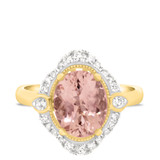 Photo of Camellia 2 3/4 Carat T.W. Morganite and Diamond Trio Matching Wedding Ring Set 10K Yellow Gold [BT230YE-C000]