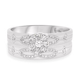 Photo of Luca 1/3 Carat T.W. Diamond Fancy Cluster Bridal Set 10K White Gold [BR247W-C000]