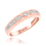 Photo of Nea 1 3/4 Carat T.W. Morganite and Diamond Trio Matching Wedding Ring Set 10K Rose Gold [BT213RM]