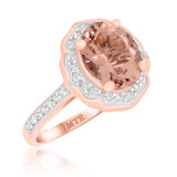 Photo of Mauve 2 3/8 CT. T.W. Morganite and diamond Engagement Ring 14K Rose Gold [BT225RE-C000]