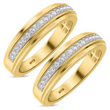 Photo of Salima 1/2 ct tw. Diamond Same Sex Mens Band Set 14K Yellow Solid Gold [WM215Y]