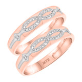 Photo of Luca 1/7 ct tw. Diamond Same Sex Ladies Band Set 10K Rose Gold [WL247R]