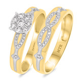 Photo of Luca 1/3 Carat T.W. Diamond Fancy Cluster Bridal Set 10K Yellow Gold [BR247Y-C000]