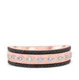 Photo of Soraya 7/8 ct tw. Black Diamond (Treated) Same Sex Mens Band Set 14K Rose Gold [BT216RM]