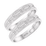 Photo of Luca 1/7 ct tw. Diamond Same Sex Ladies Band Set 10K White Gold [WL247W]