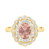 Photo of Nea 1 3/4 CT. T.W. Morganite and Diamond Trio Matching Wedding Ring Set 14K Yellow Gold [BT231YE-C000]