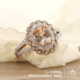 Photo of Coral 1 3/8 CT. T.W. Morganite and diamond Engagement Ring 10K White Gold [BT226WE-C000]