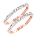 Photo of River 3/4 ct tw. Diamond Same Sex Ladies Band Set 10K Rose Gold [WL248R]
