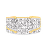 Photo of River 1 3/8 CT. T.W. Diamond Princess Cluster Bridal Set 14K Yellow Gold [BR248Y-C000]
