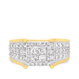 Photo of River 1 3/8 CT. T.W. Diamond Princess Cluster Bridal Set 14K Yellow Gold [BT248YE-C000]