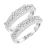 Photo of Yasmine 1/2 ct tw. Diamond Same Sex Mens Band Set 10K White Gold [WM217W]