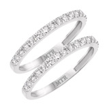 Photo of River 3/4 ct tw. Diamond Same Sex Ladies Band Set 14K White Gold [WL248W]