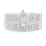 Photo of Jay 2/3 Carat T.W. Diamond Pear Cluster Bridal Set 10K White Gold [BR250W-C000]