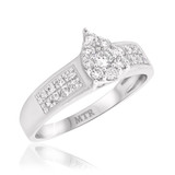 Photo of Jay 2/3 Carat T.W. Diamond Pear Cluster Bridal Set 14K White Gold [BT250WE-C000]