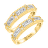 Photo of Yasmine 1/2 ct tw. Diamond Same Sex Mens Band Set 14K Yellow Gold [WM217Y]