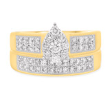 Photo of Jay 2/3 Carat T.W. Diamond Pear Cluster Bridal Set 10K Yellow Gold [BR250Y-C000]