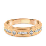 Photo of Petal 2 3/4 CT. T.W. Morganite and Diamond Trio Matching Wedding Ring Set 14K Rose Gold [BT207RM]