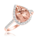 Photo of Orchid 2 Carat T.W. Morganite and diamond Engagement Ring 14K Rose Gold [BT228RE-C000]