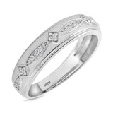 Photo of Petal 2 3/4 CT. T.W. Morganite and Diamond Trio Matching Wedding Ring Set 10K White Gold [BT207WM]