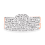 Photo of Amir 7/8 CT. T.W. Diamond Fancy Cluster Bridal Set 14K Rose Gold [BR251R-C000]