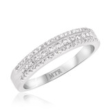 Photo of Amir 7/8 CT. T.W. Diamond Fancy Cluster Bridal Set 14K White Gold [BT251WL]