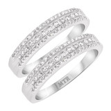 Photo of Amir 3/4 ct tw. Diamond Same Sex Ladies Band Set 10K White Gold [WL251W]
