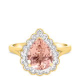 Photo of Lotus 2 1/4 Carat T.W. Morganite and diamond Engagement Ring 10K Yellow Gold [BT229YE-C000]