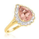Photo of Lotus 2 1/4 Carat T.W. Morganite and diamond Engagement Ring 10K Yellow Gold [BT229YE-C000]