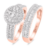 Photo of Weston 1 1/5 CT. T.W. Diamond Fancy Cluster Bridal Set 10K Rose Gold [BR253R-C000]