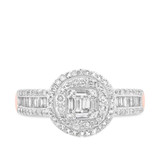Photo of Weston 1 1/5 CT. T.W. Diamond Fancy Cluster Bridal Set 10K Rose Gold [BT253RE-C000]